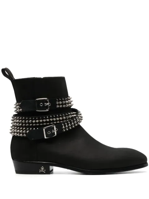 Philipp Plein 누벅 락스터드 장식 부츠 30mm