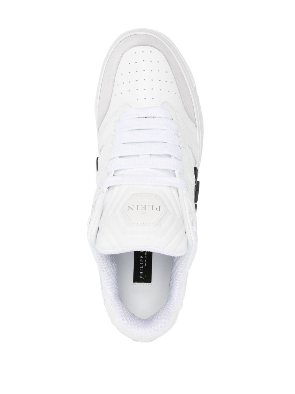 Shop Philipp Plein Phantom Street Leather Sneakers In White