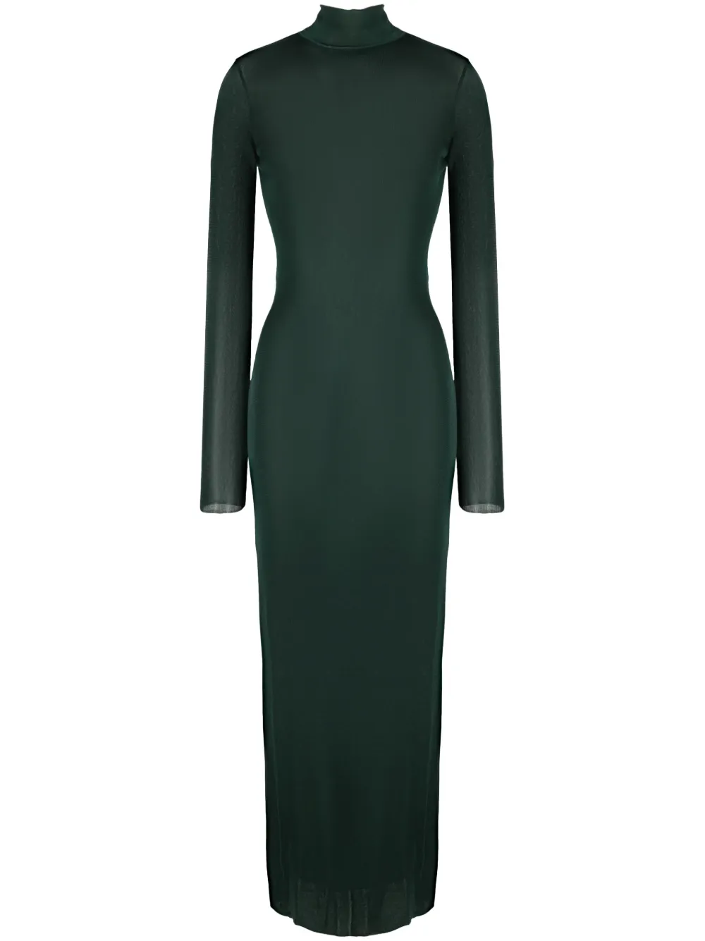 Saint Laurent Gestricktes Kleid mit Rollkragen - Grün