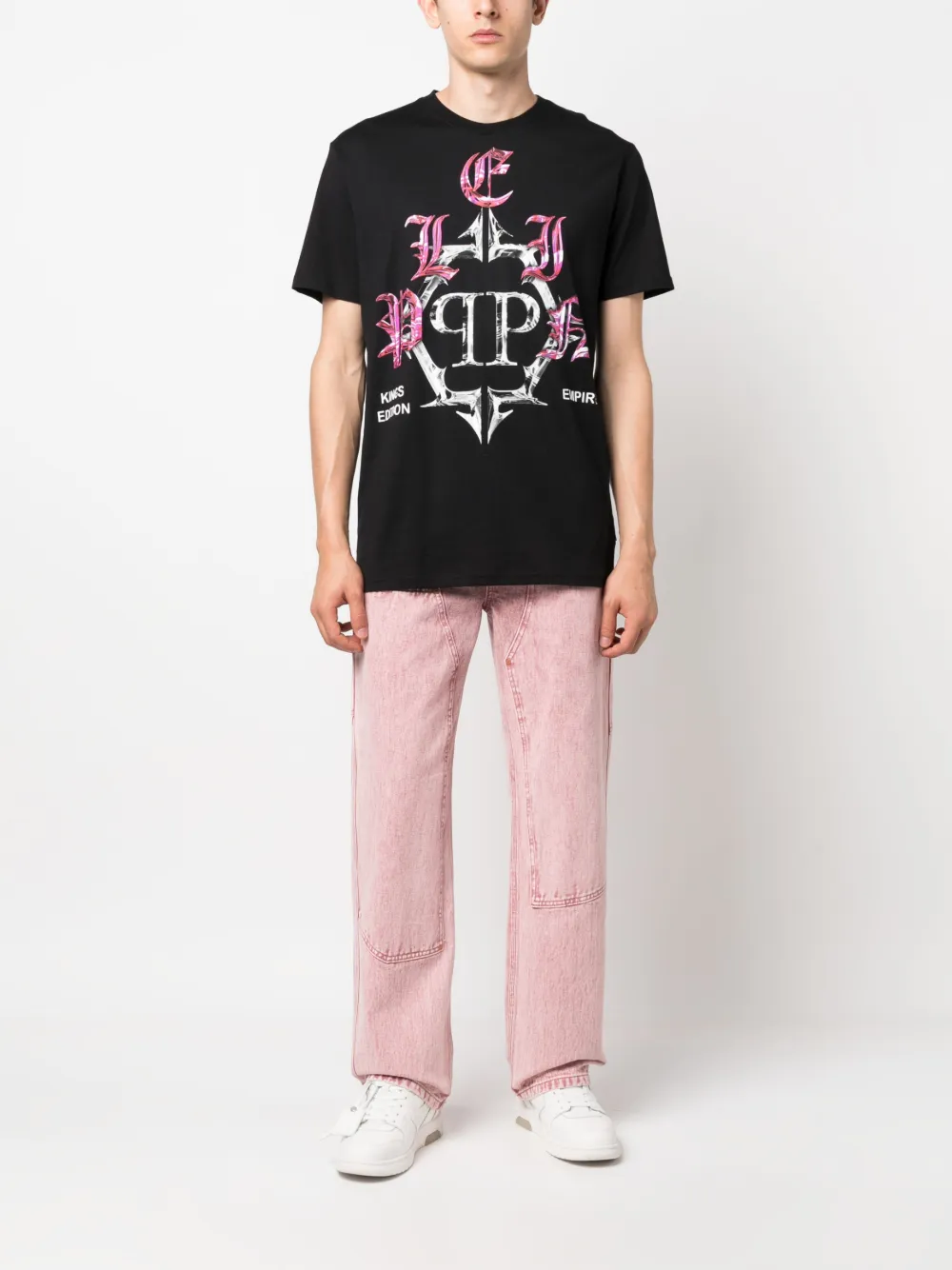 Philipp Plein T-shirt met ronde hals - Zwart