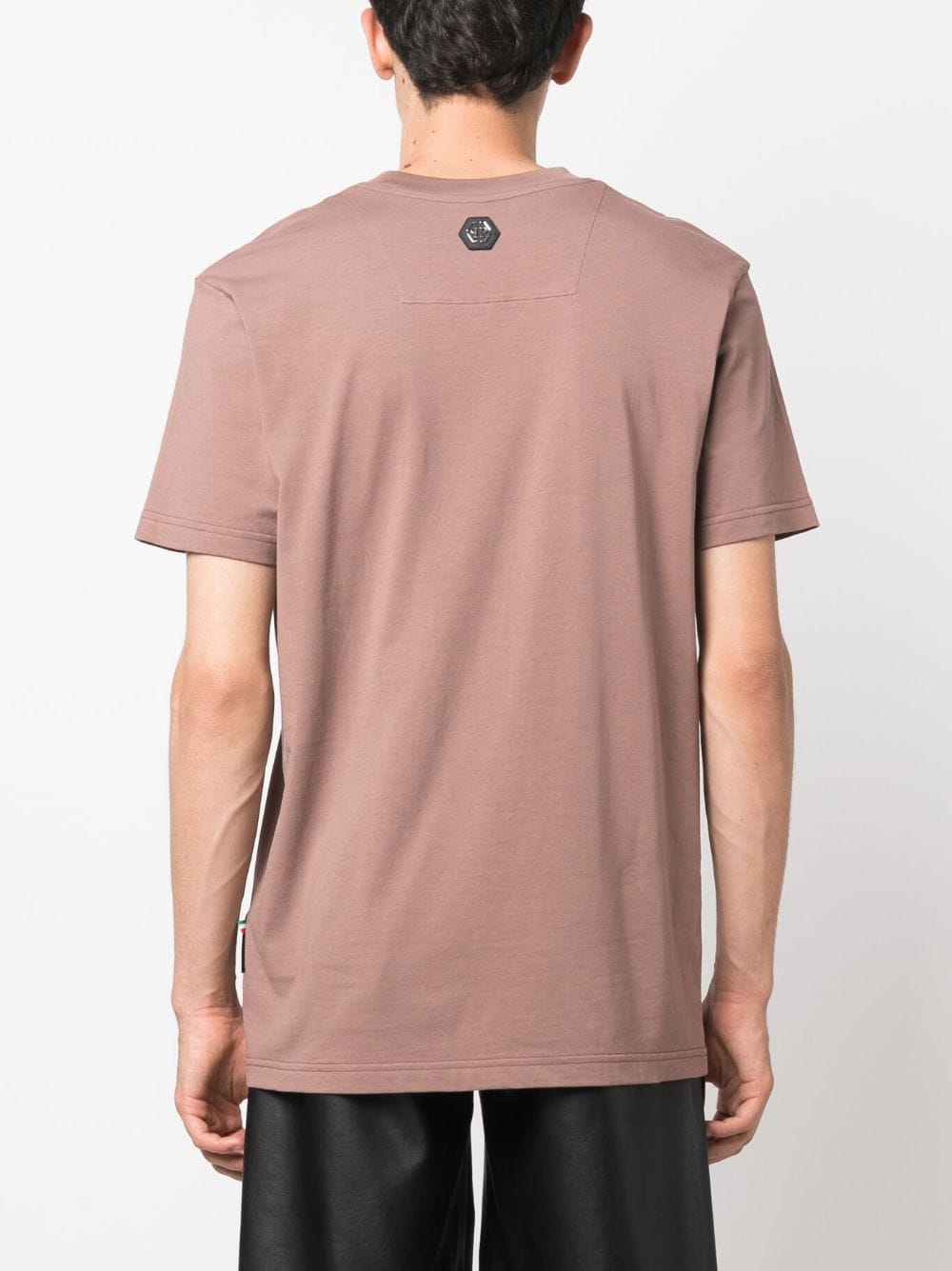 Shop Philipp Plein Logo-print Cotton T-shirt In Brown
