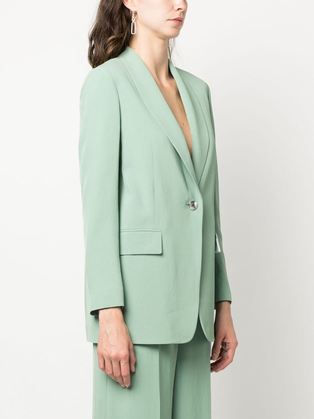 Shop Hugo Boss Single-breasted Belted Blazer In Grün