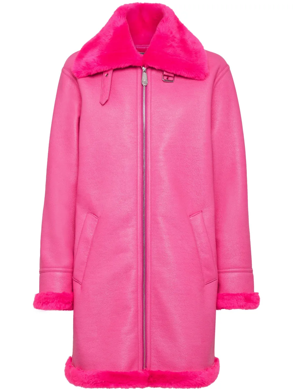Philipp Plein Eco Mutton Skull&Bones jas Roze