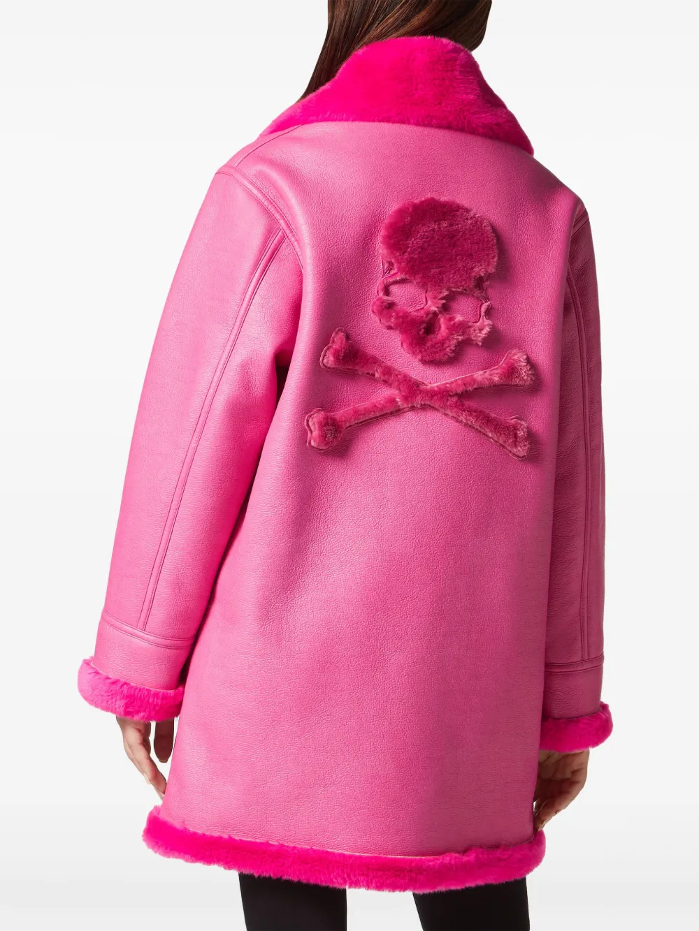 Philipp Plein Eco Mutton Aviator Skull&Bones coat | Faux Fur & Shearling Coats | Image 2