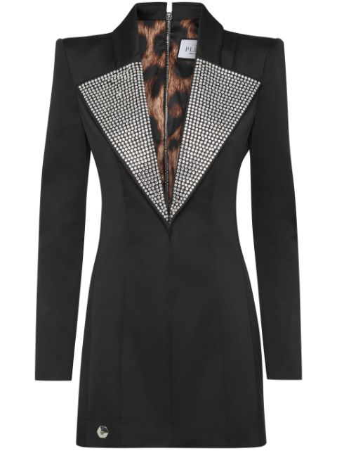 Philipp Plein crystal-embellished V-neck minidress Women