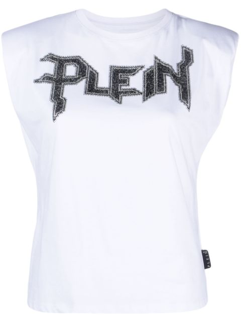 Philipp Plein logo-embellished cotton tank top Women