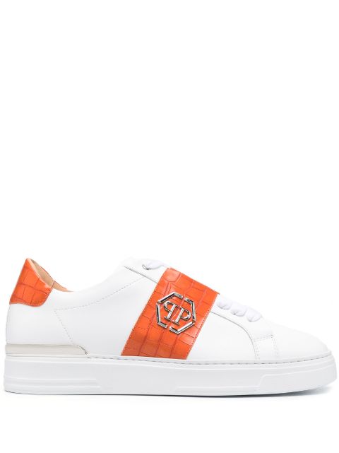 Philipp Plein logo-plaque leather low-top sneakers Men