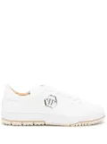 Philipp Plein logo-plaque pebbled leather sneakers - White