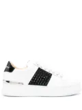 Philipp Plein logo-lettering leather sneakers - White