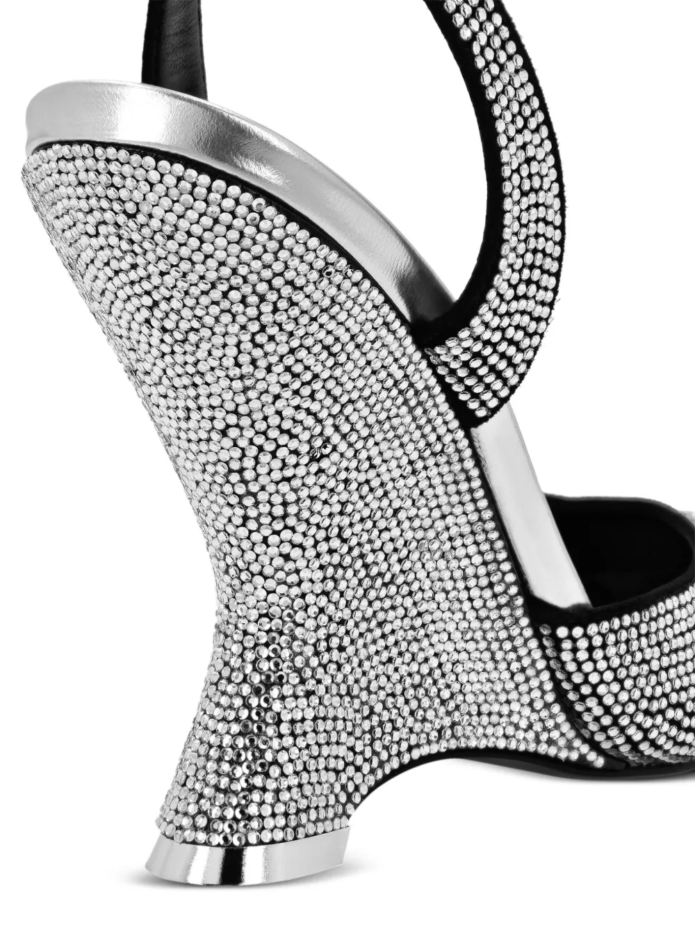 Philipp Plein Rhinestone Slingback Wedge Pumps - Farfetch