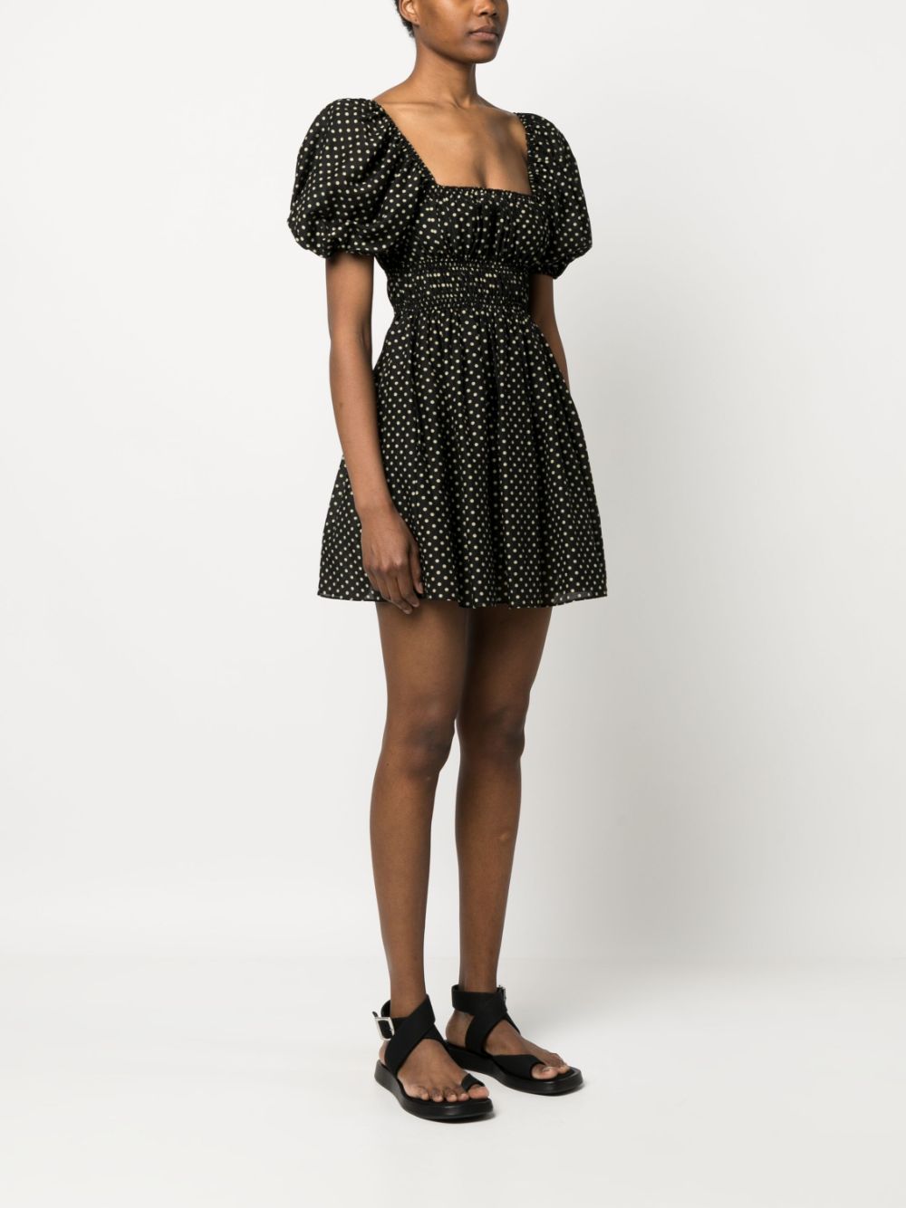 Matteau Polka-dot Organic Cotton And Silk-blend Voile Mini Dress In ...