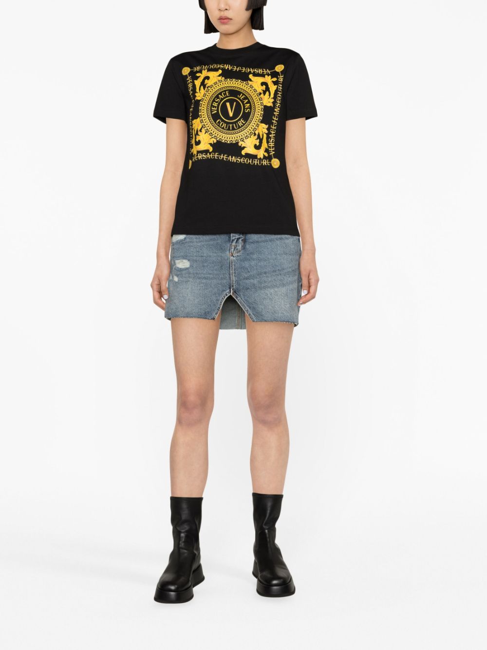 Image 2 of Versace Jeans Couture Logo Couture print T-shirt
