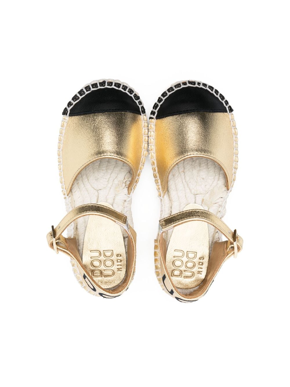 Shop Douuod Metallic-effect Leather Sandals In Gold