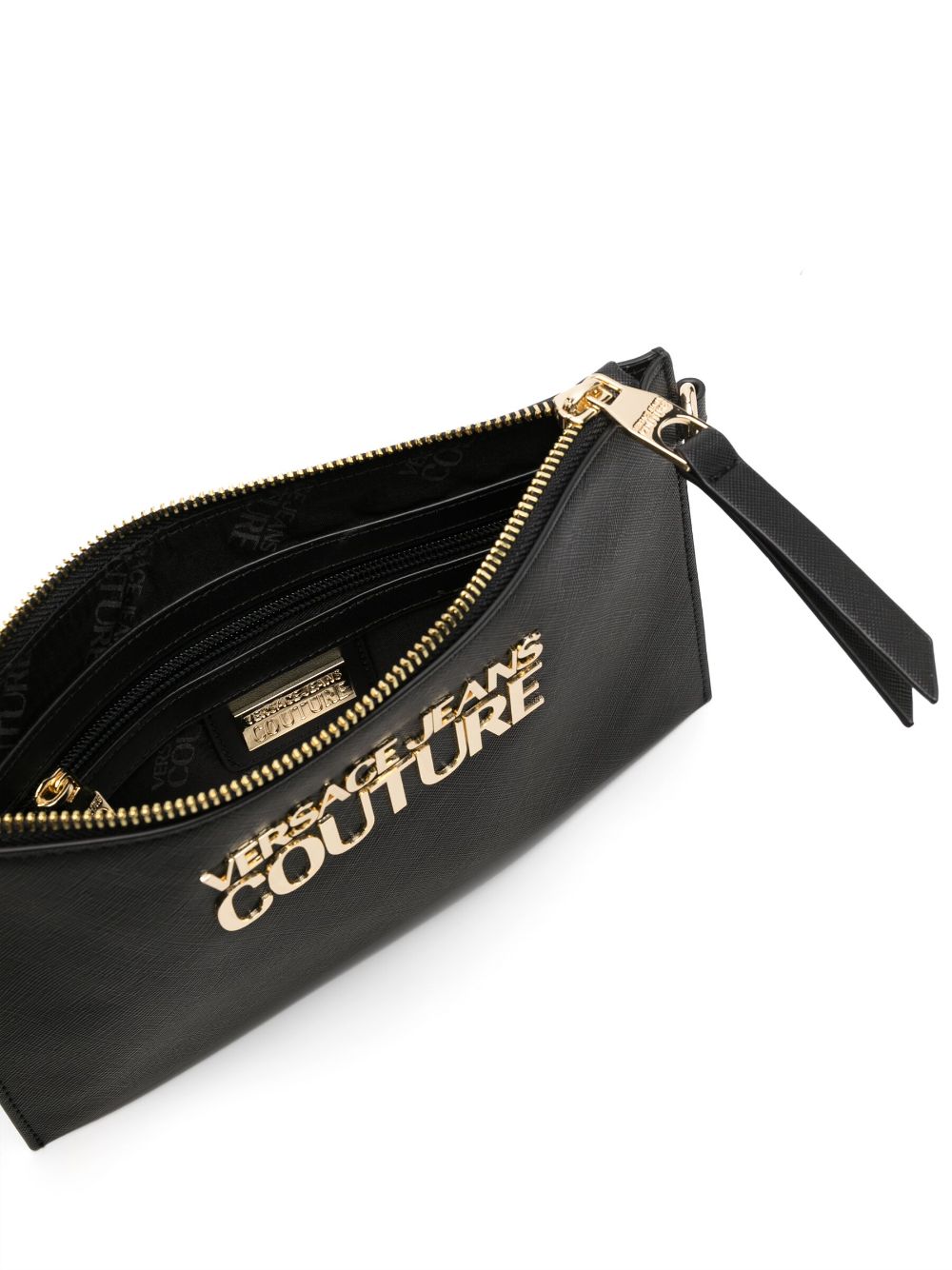 Shop Versace Jeans Couture Logo-plaque Detail Clutch Bag In Black