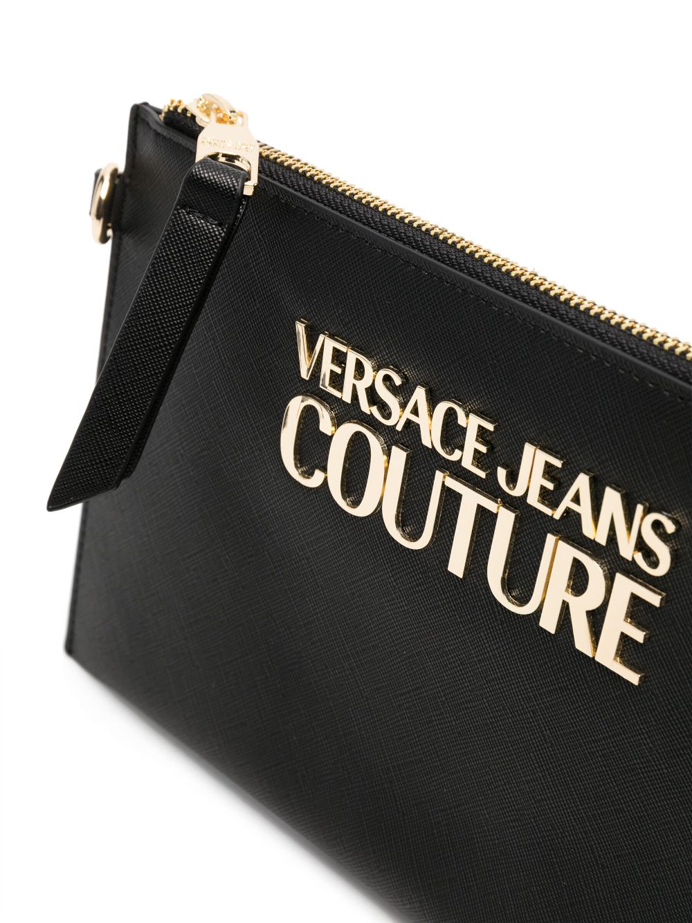 Shop Versace Jeans Couture Logo-plaque Detail Clutch Bag In Black