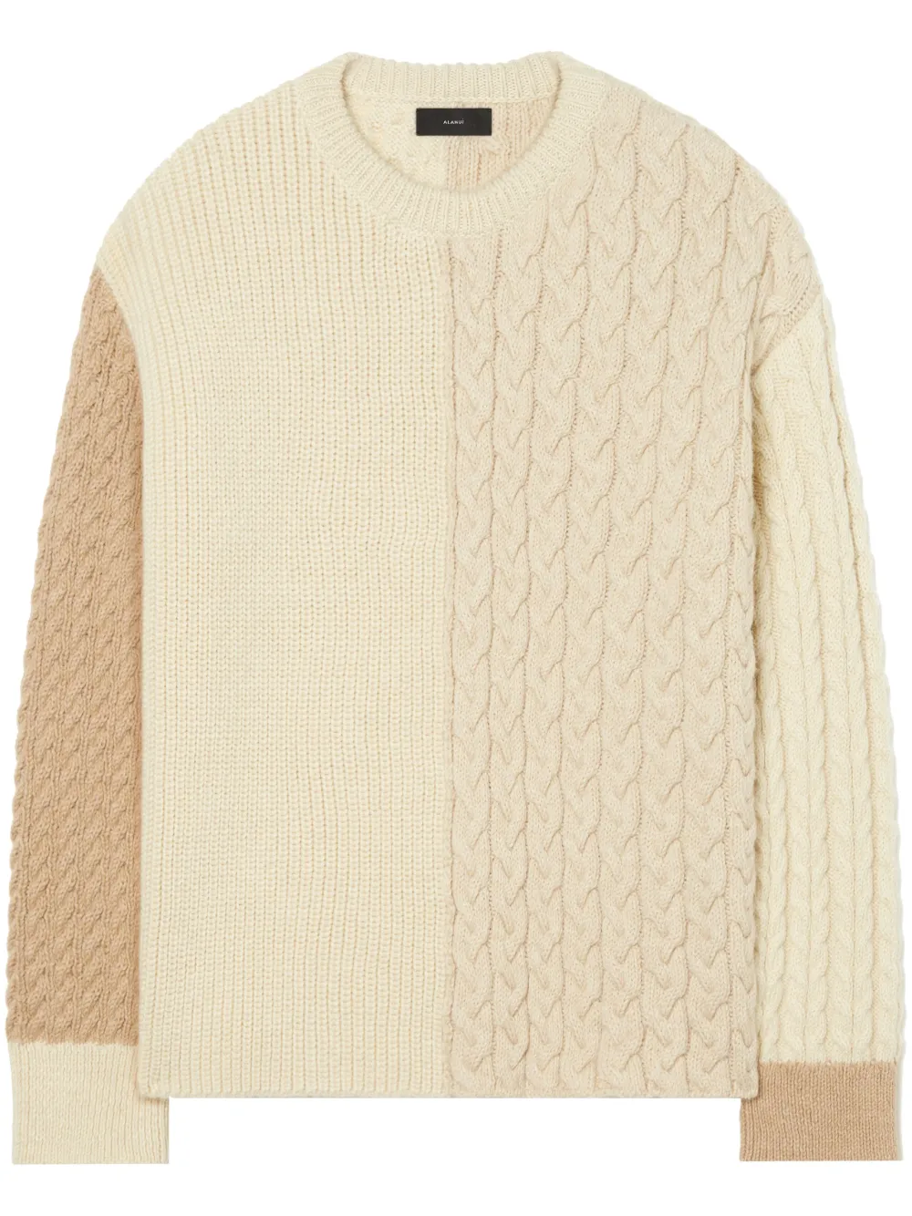 Shop Alanui The Talking Glacier Patchwork Jumper In Neutrals