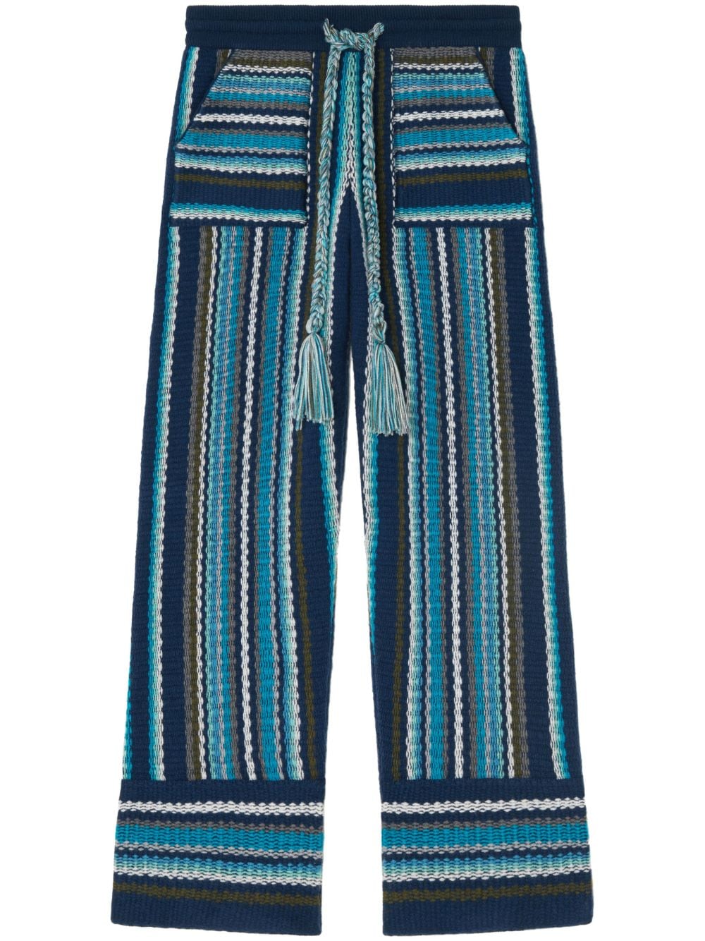 Alanui Ushuaia Stories Knitted Trousers In Blue