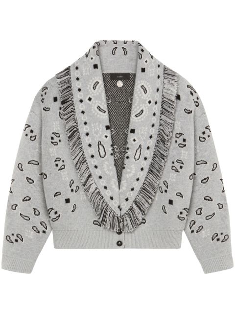 Alanui Bandana Jacquard fringed cardi-bomber Women