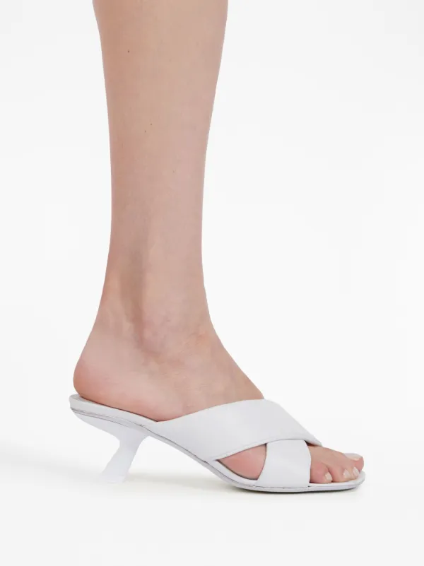 サンダル・ミュール FERRAGAMO Mules 'Tot 55' white Ferragamo 55mm crossover-strap Detail Sandals | White