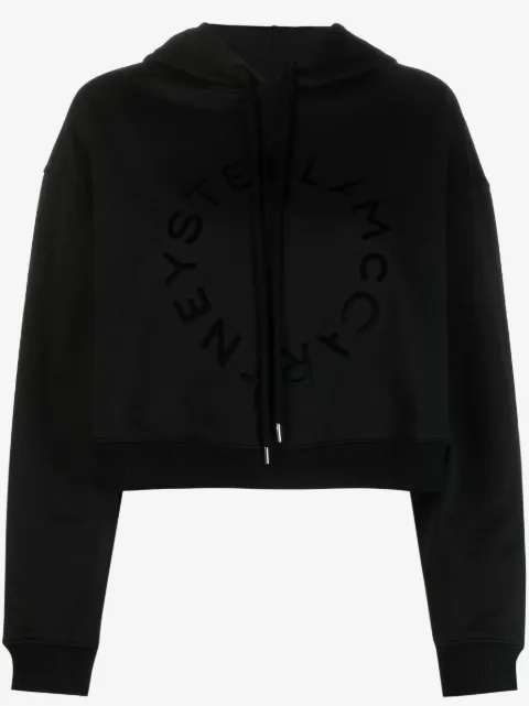 Stella McCartney cropped sweatshirt i bomuld med logotryk