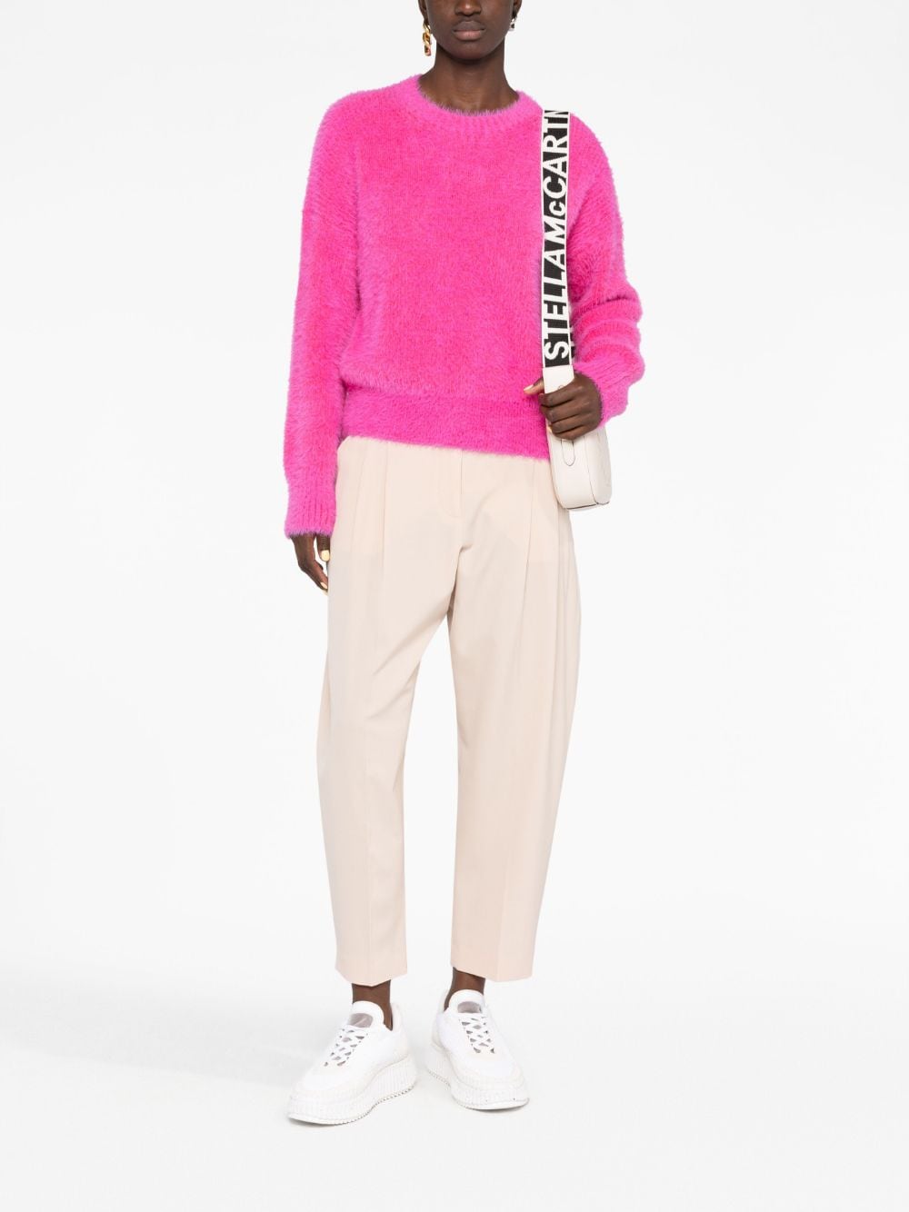 Shop Stella Mccartney Long-sleeved Textured Jumper In Pink