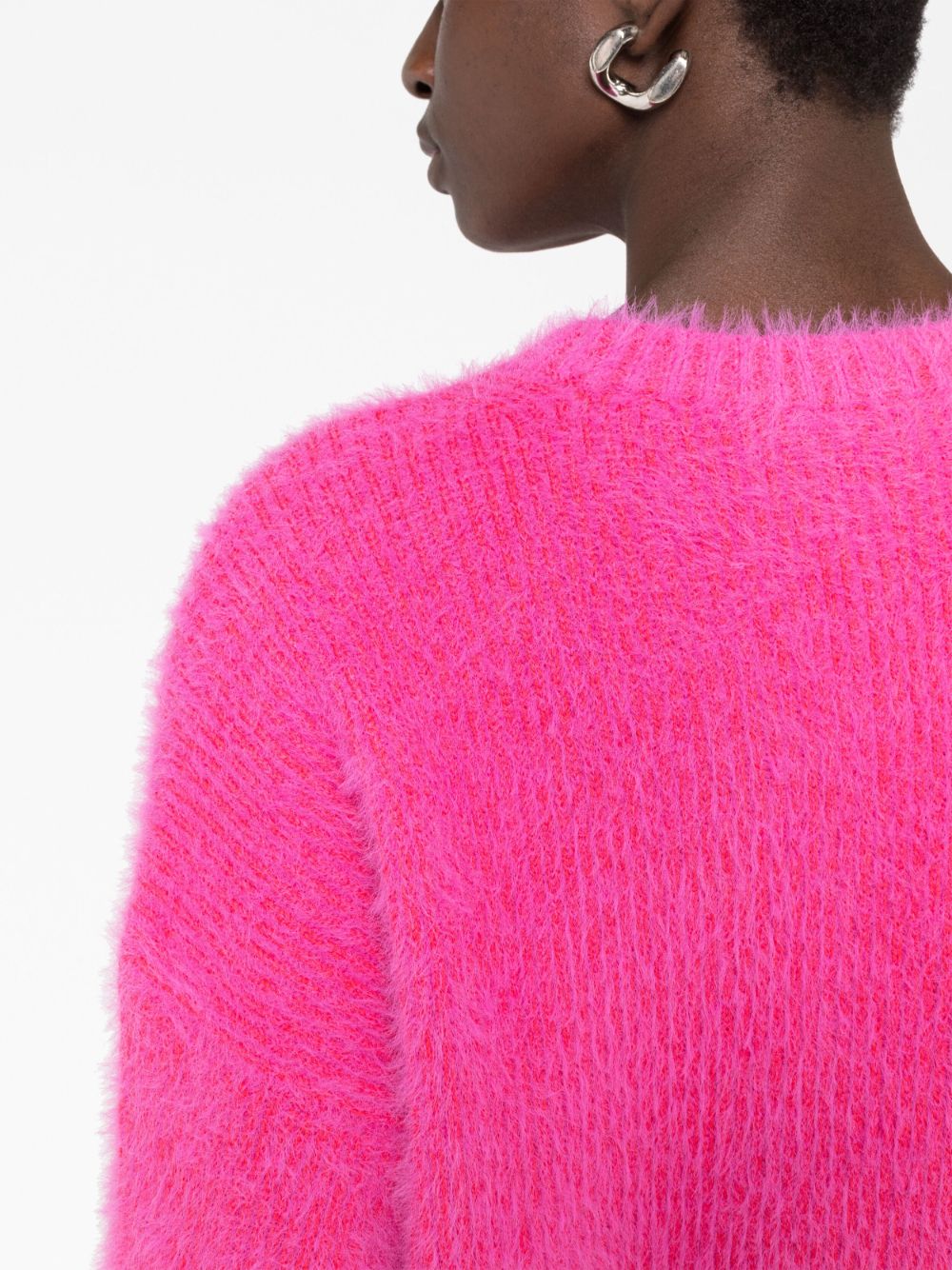 Shop Stella Mccartney Long-sleeved Textured Jumper In Pink