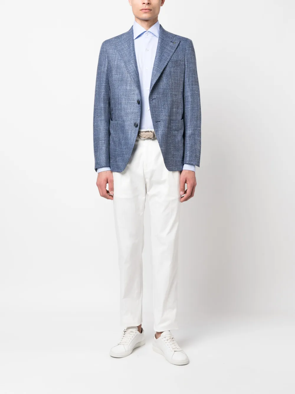 Tagliatore single-breasted virgin-wool blazer - Blauw