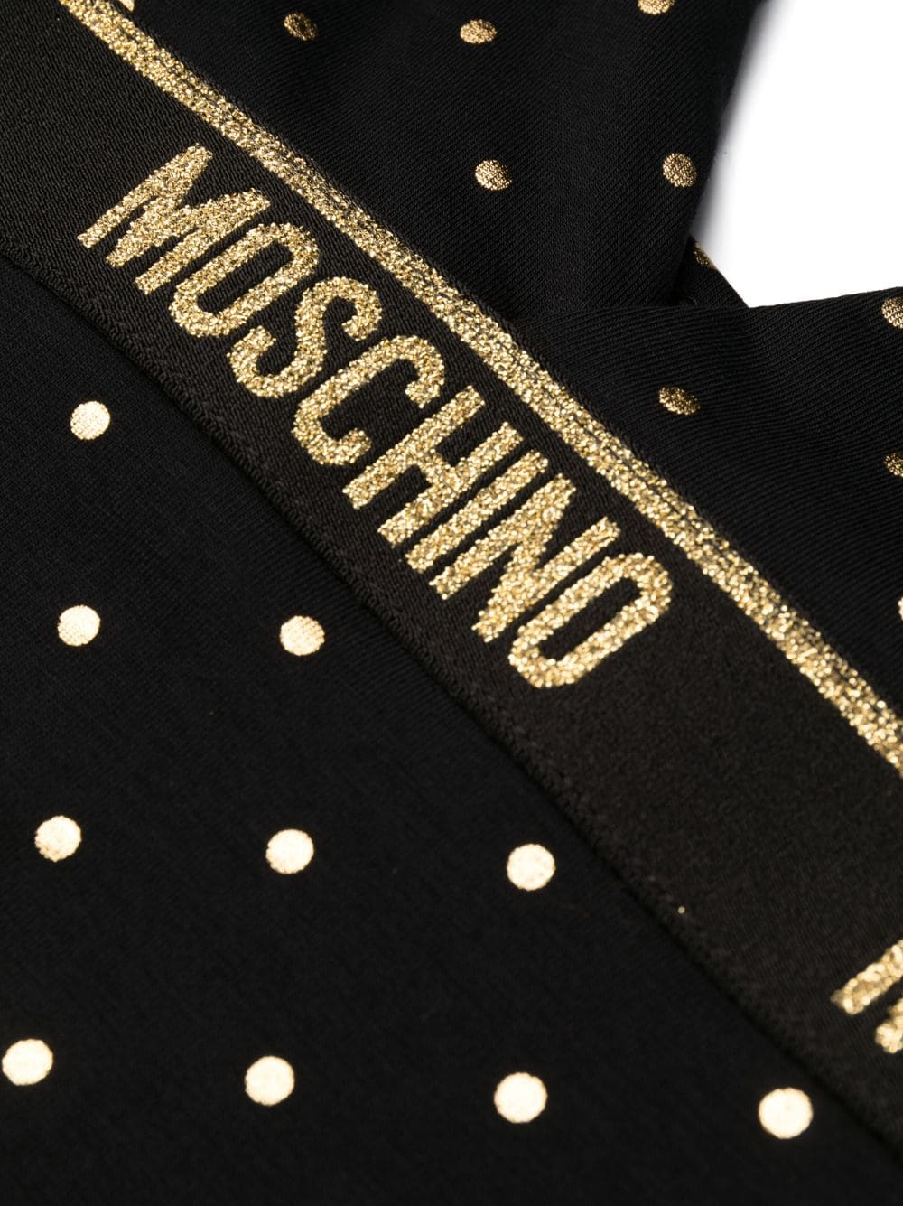 Shop Moschino Polka-dot V-neck Dress In Black