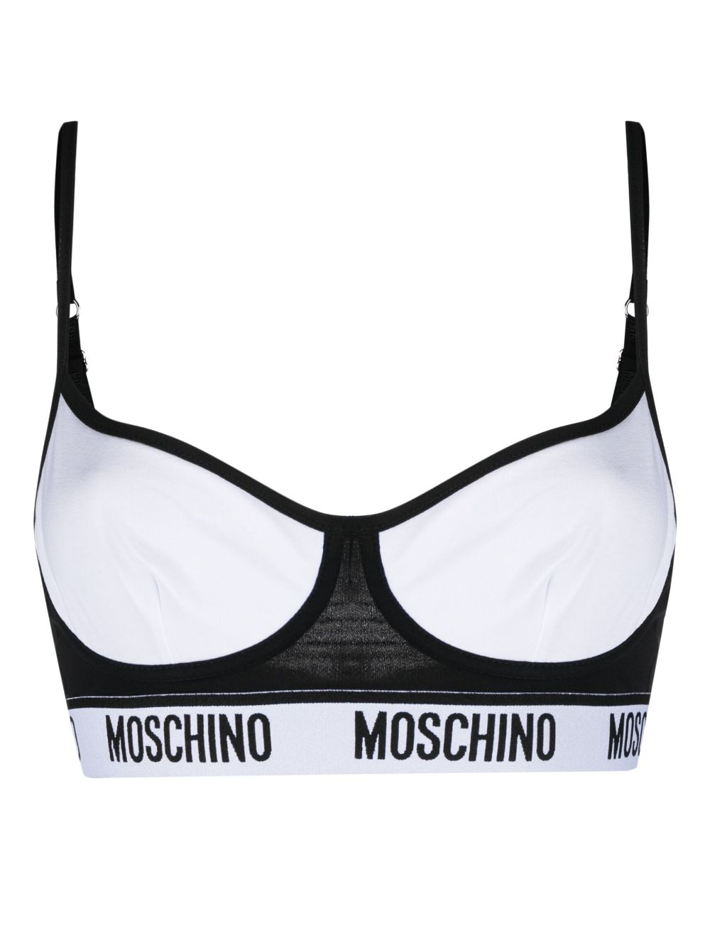 Moschino Logo-waistband Bra In White
