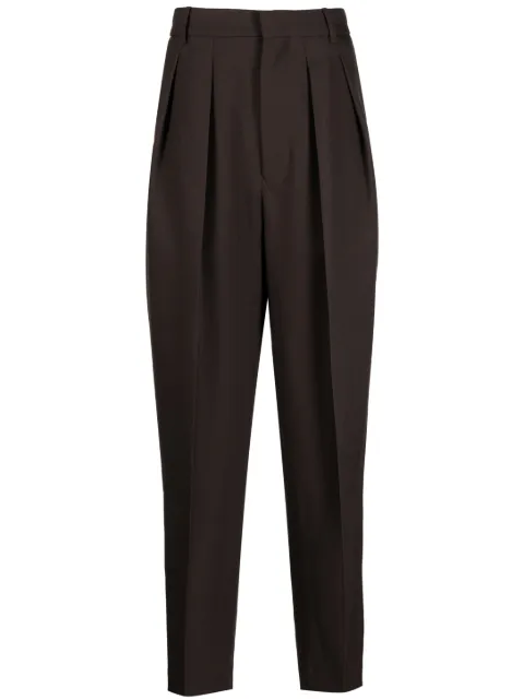 Random Identities tapered box-pleated trousers