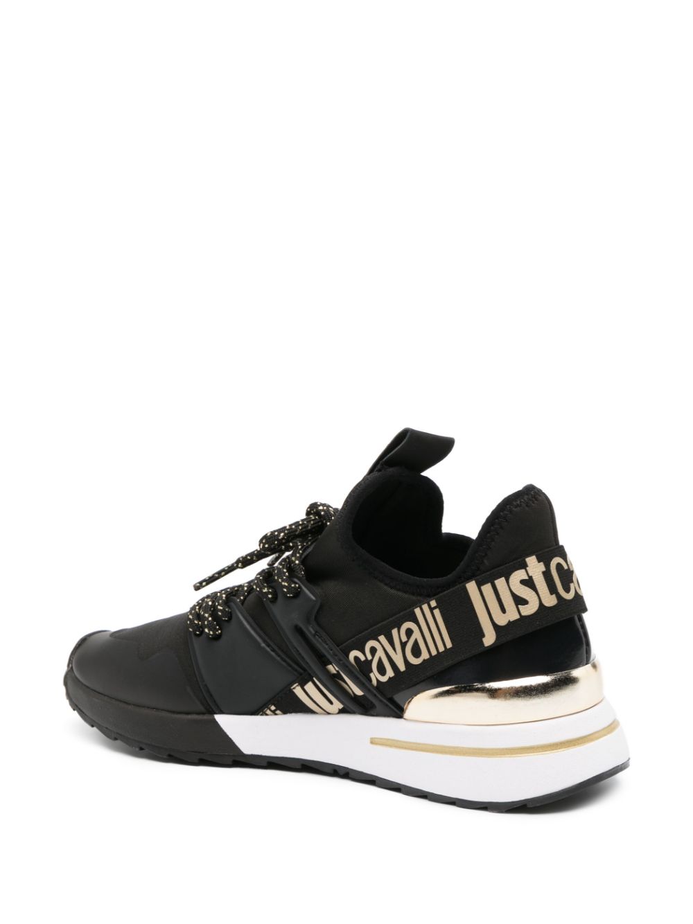 Shop Just Cavalli Logo-print Low-top Sneakers In Black