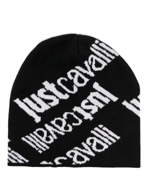 Just Cavalli intarsia-knit logo beanie