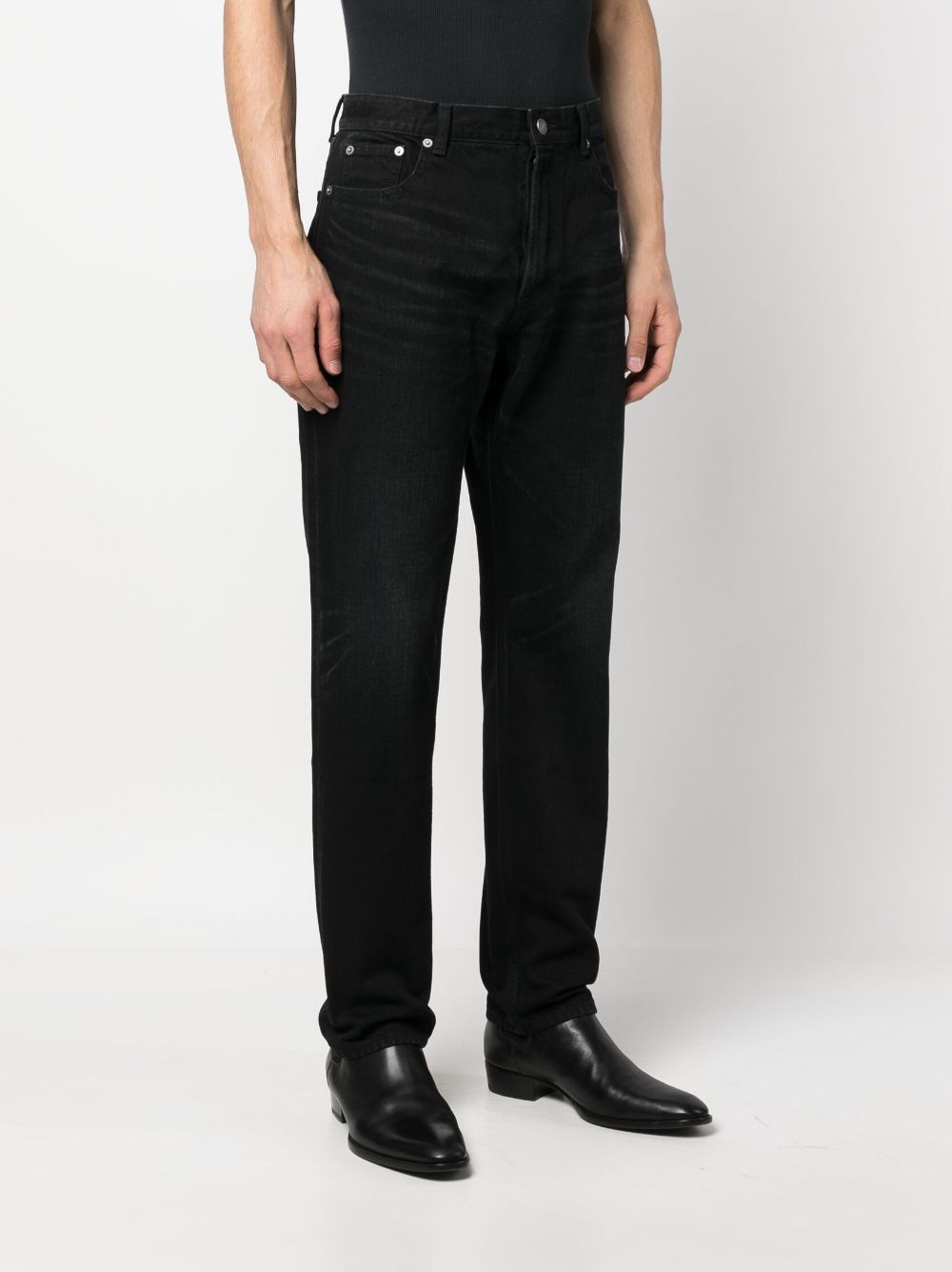 Shop Saint Laurent Straight-leg Jeans In Schwarz