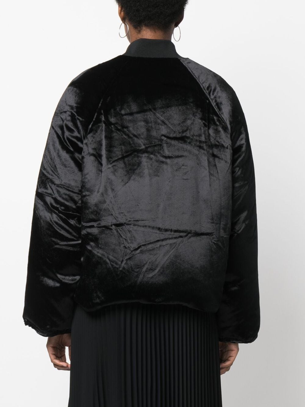 Shop Loulou Studio Lafu Velvet Bomber Jacket In Black