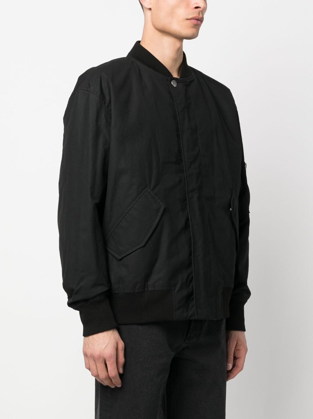Shop Apc Zip-pocket Cotton Bomber Jacket In Black