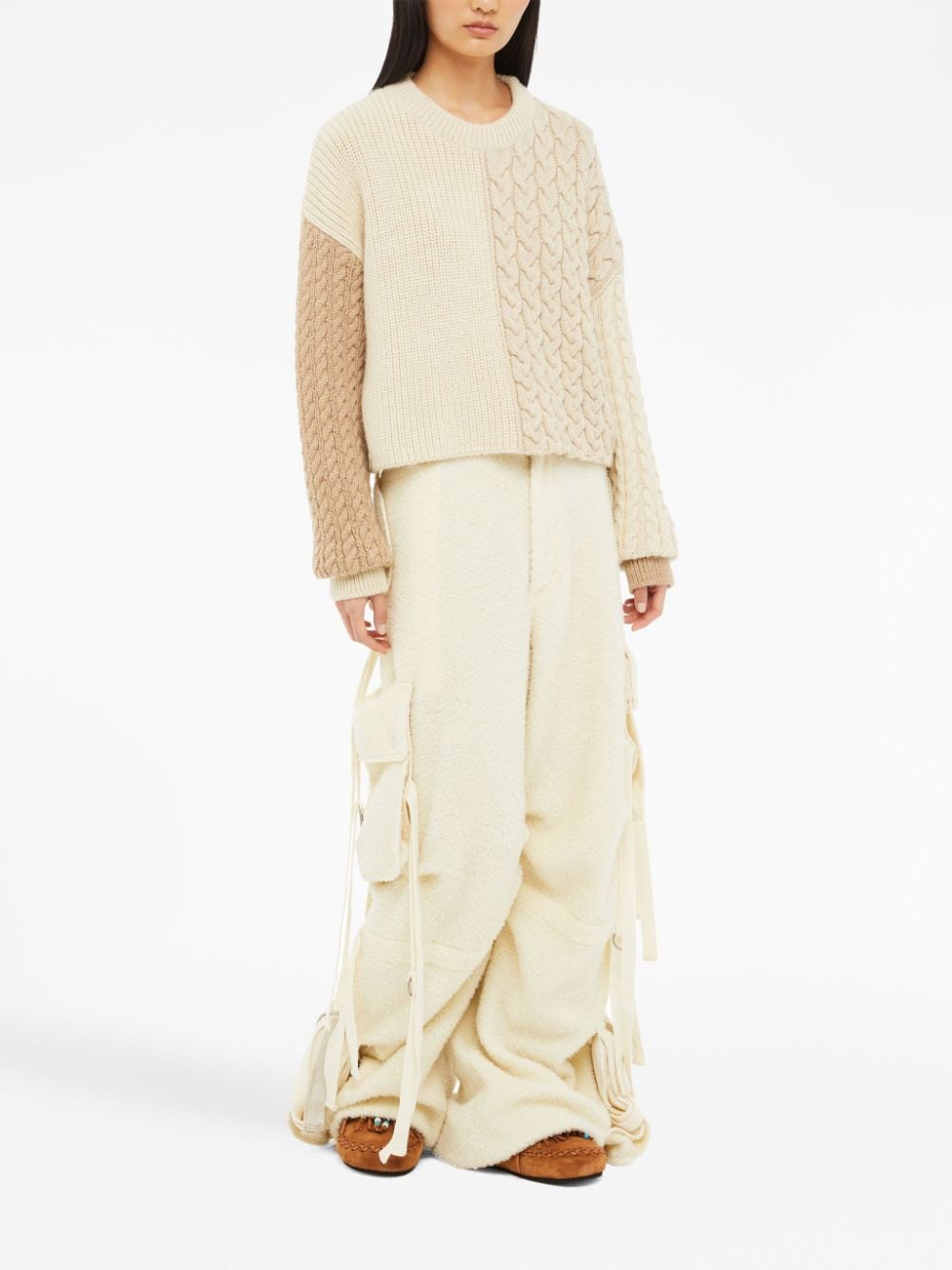 Shop Alanui The Talking Glacier Knitted Jumper In Neutrals