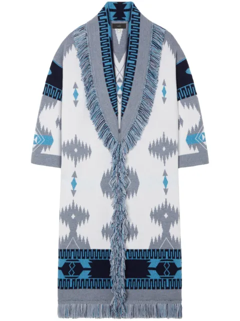 Alanui abrigo tejido en intarsia con motivo en jacquard