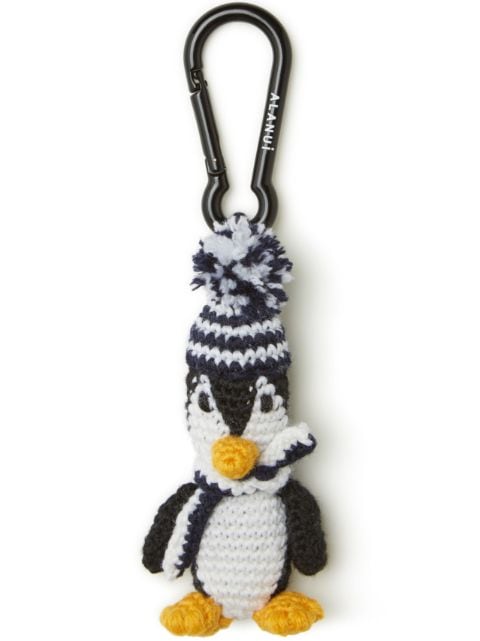 Alanui penguin crochet keychain