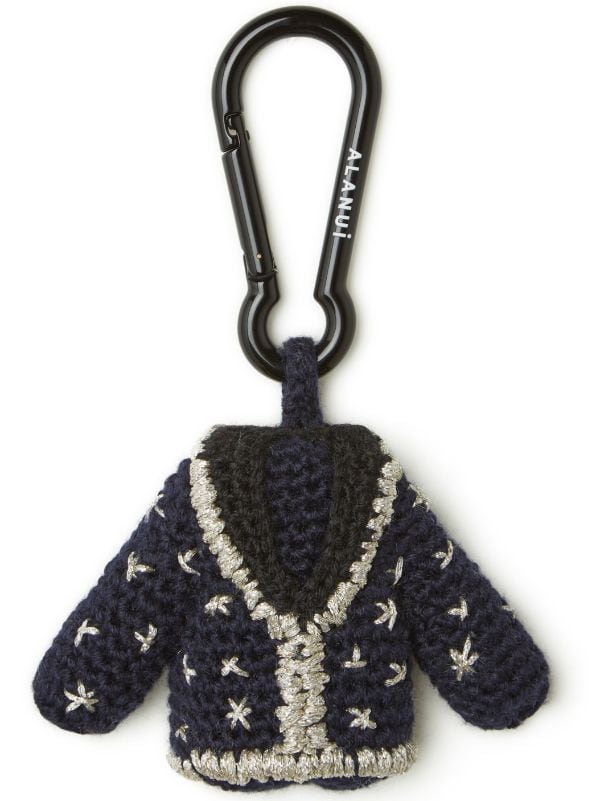 cardigan crocheted keychain