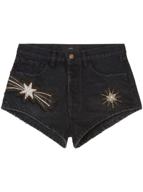 Alanui The Wandering Star denim shorts