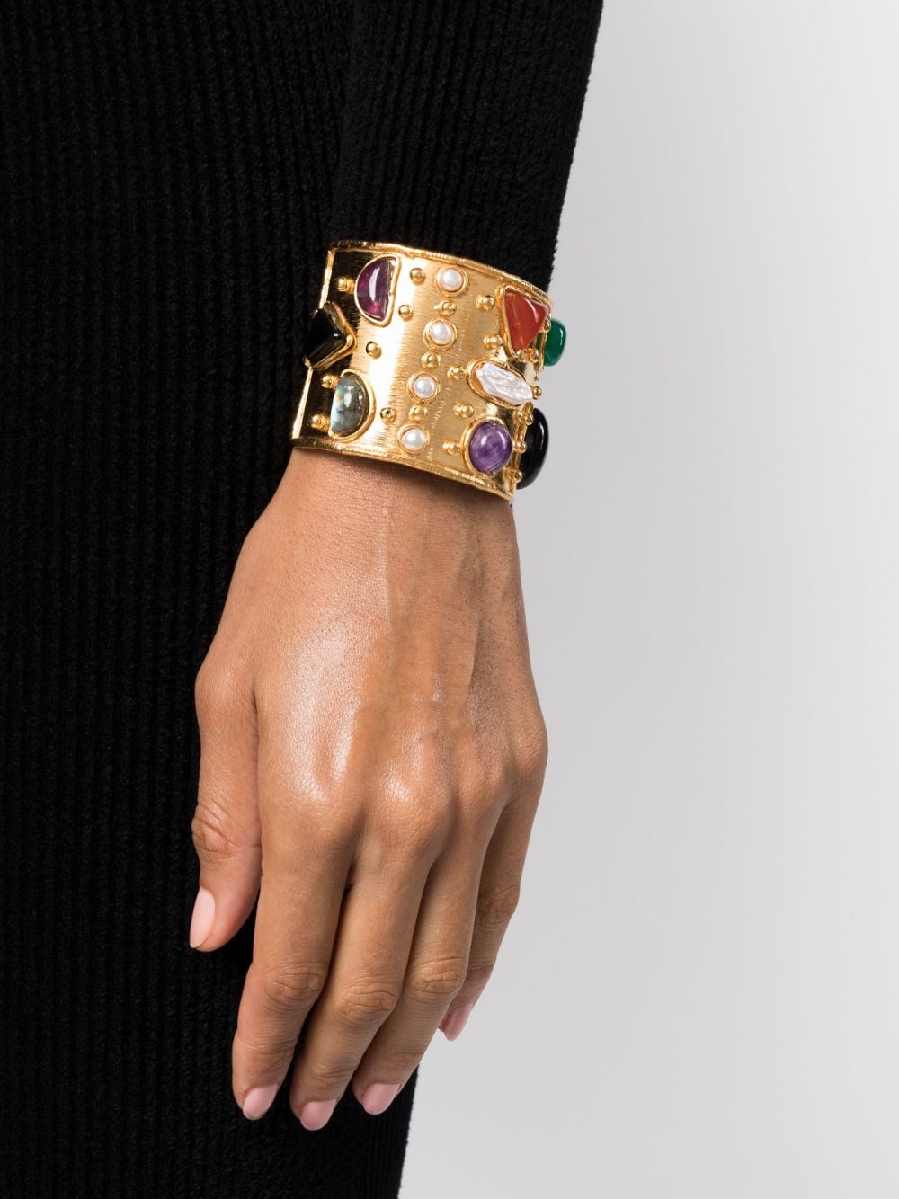 Sylvia Toledano gemstone cuff bracelet - Goud