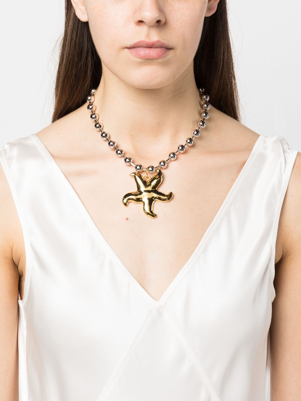 JULIETTA Formentera beaded starfish necklace - Zilver