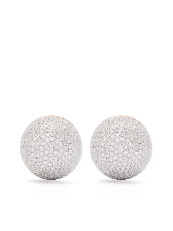 Yvonne Léon 9kt Yellow and White Gold Boule Disco Diamond Earrings