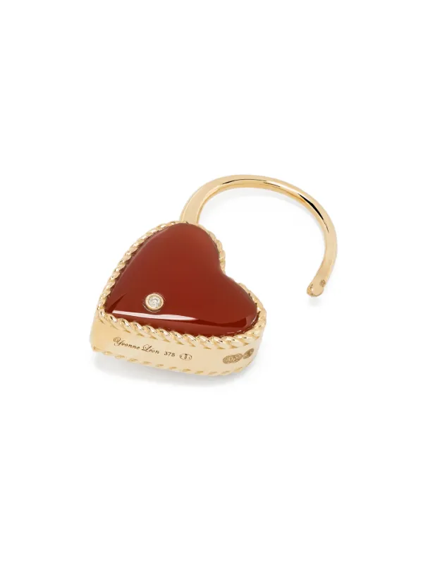 【関税込み】Yvonne Leon ゴールド Creole Cadenas Coeur ピアス Yvonne Léon Creole Cadenas Coeur ダイヤモンド ピアス 9K