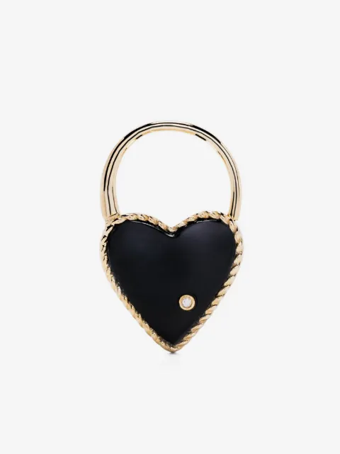 Yvonne Léon Creole Cadenas Coeur diamond earring