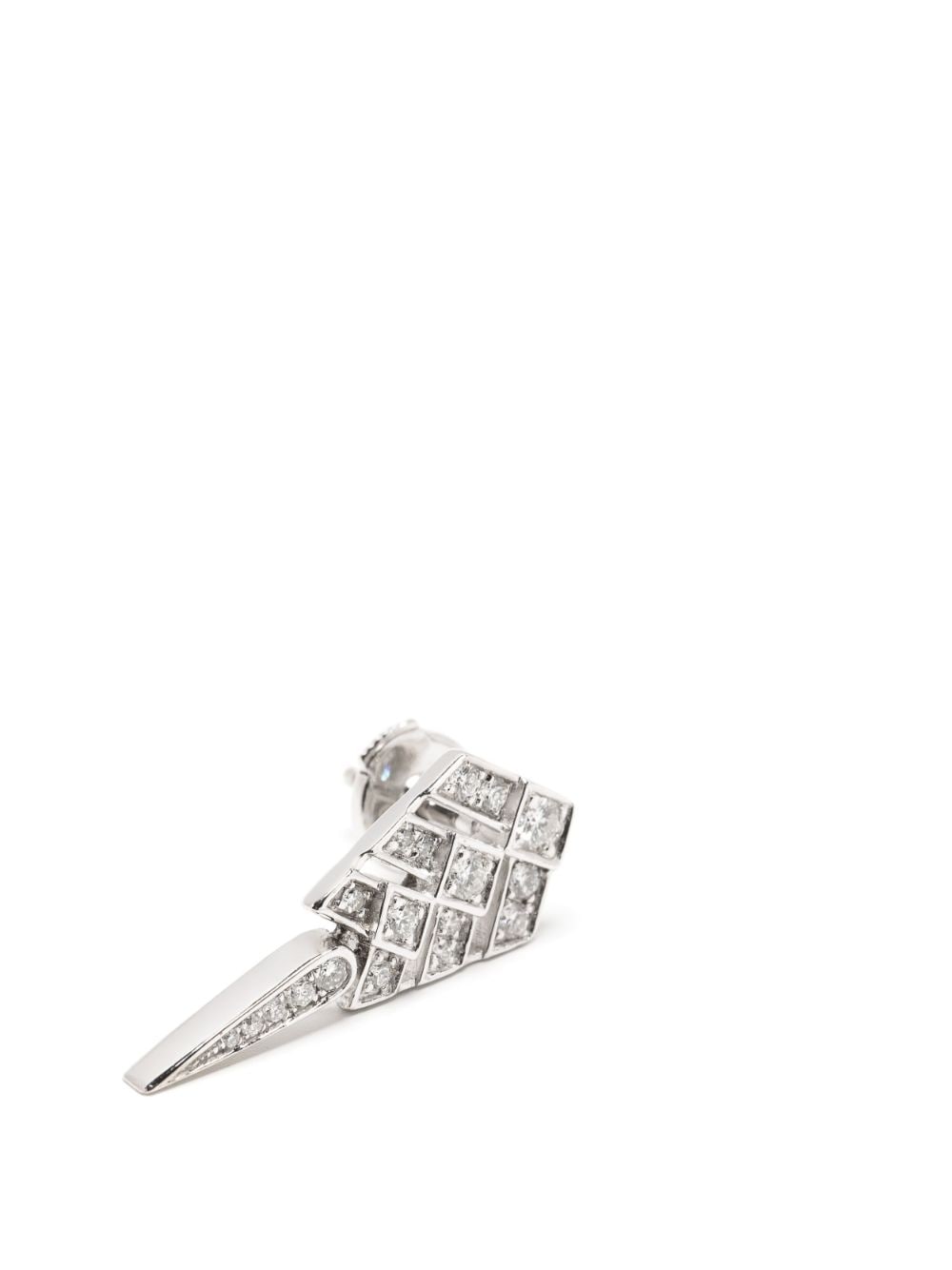 Shop Statement Paris Stairway Arrow Diamond Drop Earring In Silver