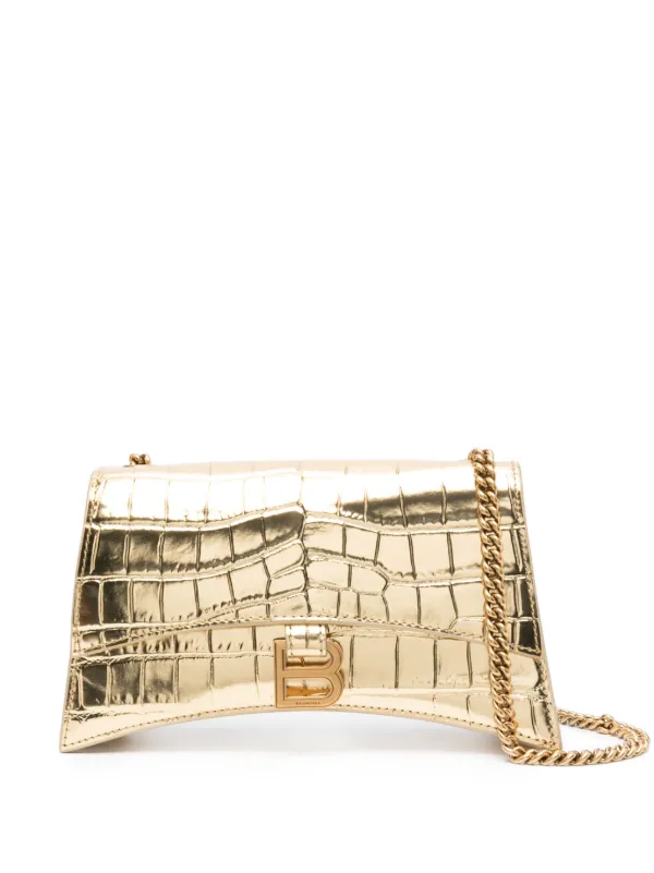 Balenciaga Crush XS Chain Bag Metallized Crocodile Embossed