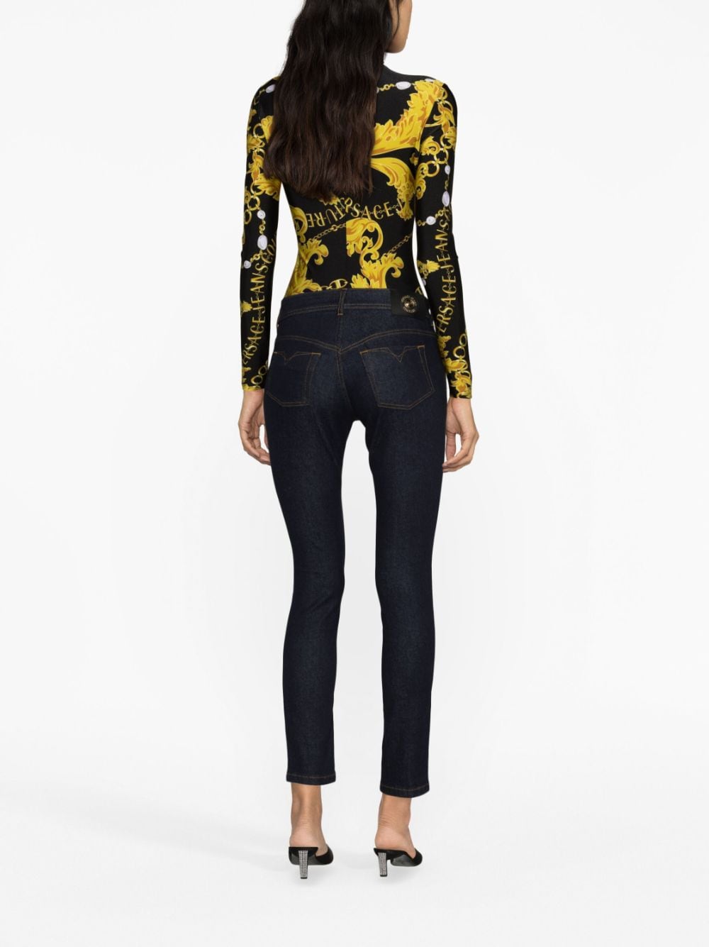 Shop Versace Jeans Couture Mid-rise Skinny Jeans In Blue