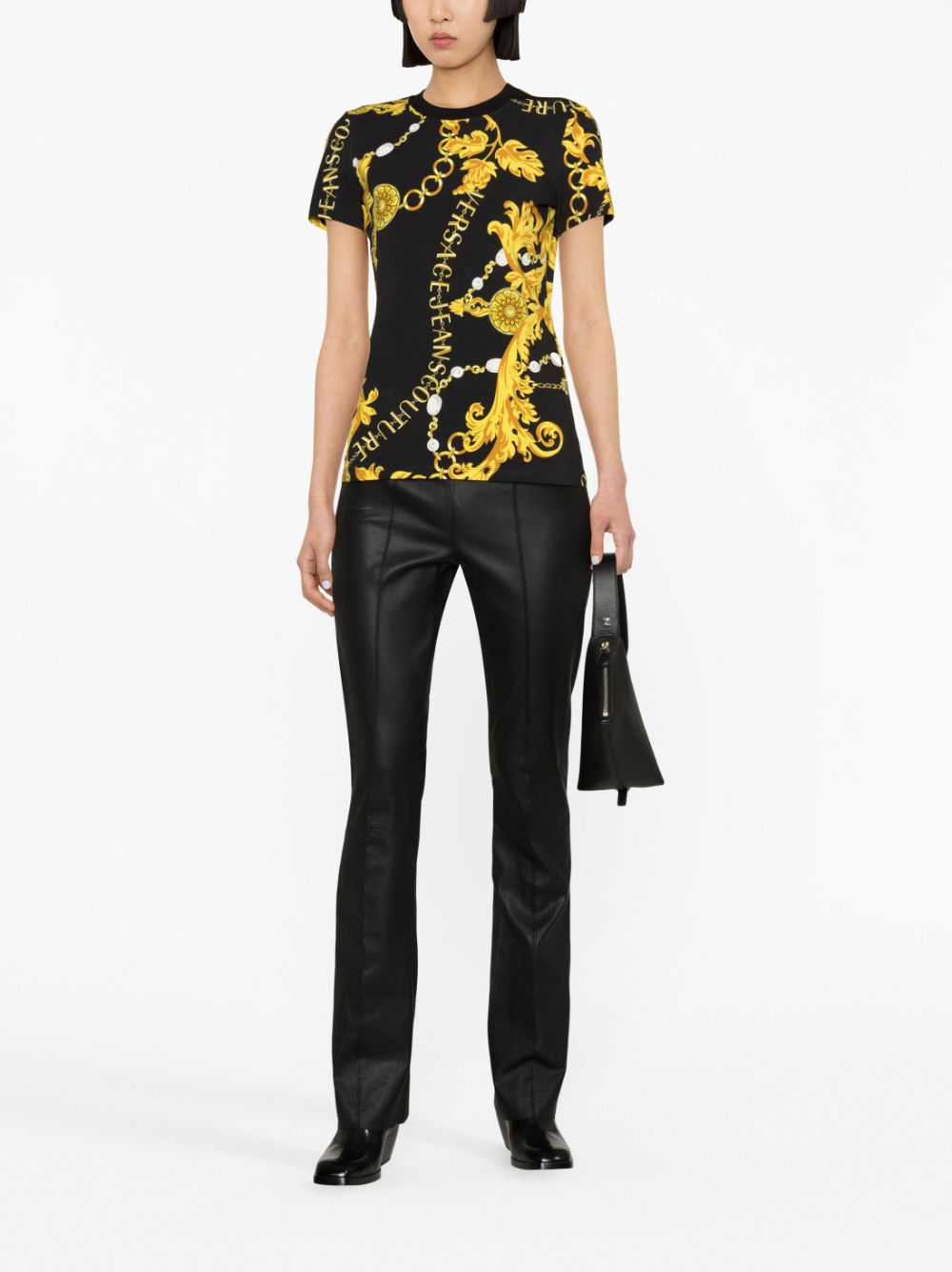 Shop Versace Jeans Couture Logo Couture-print T-shirt In Black