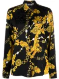 Versace Jeans Couture Chain Couture-print satin shirt - Black